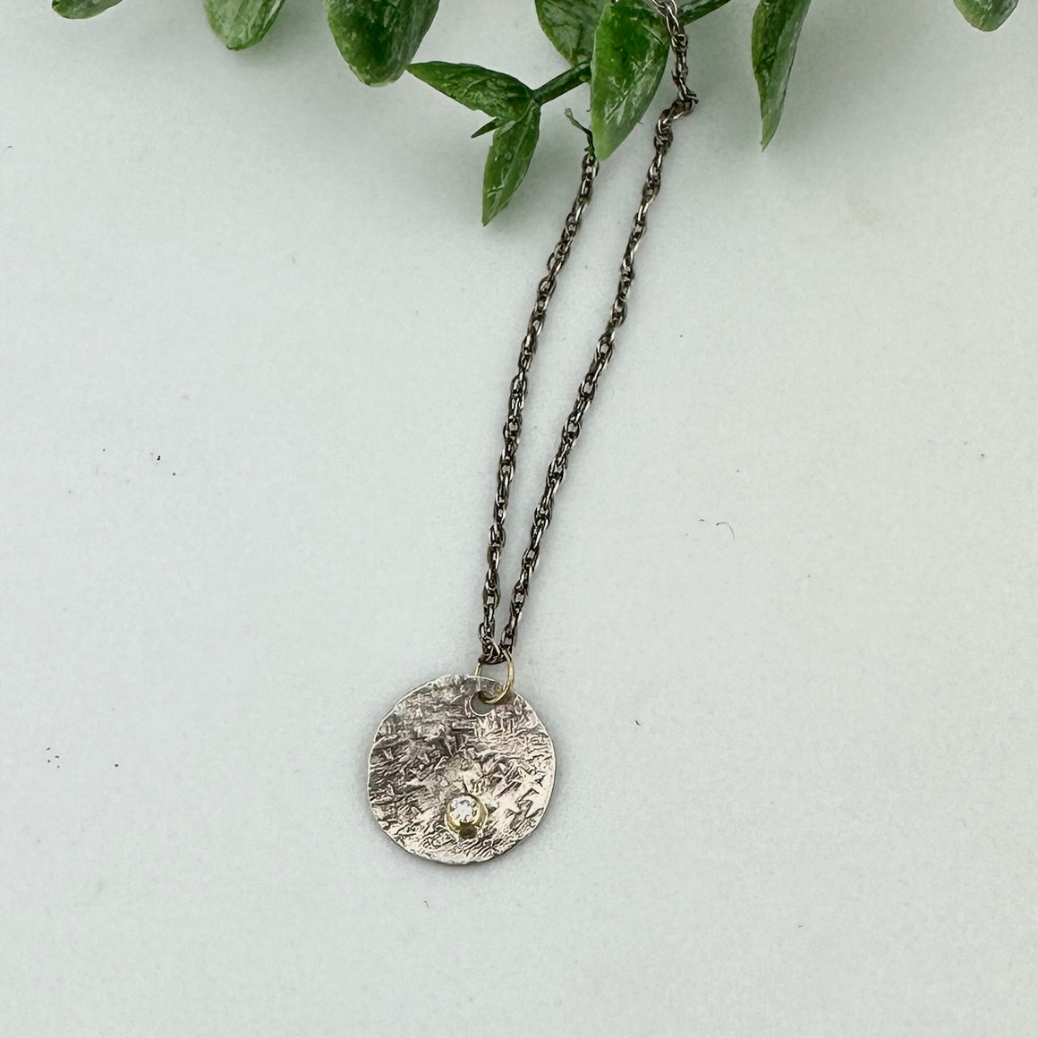 Diamond 18k gold Sterling Silver Necklace