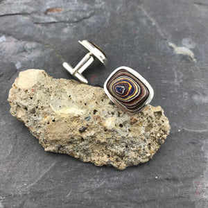 Corvette Paint Cuff Links - Fordite - Sterling Silver