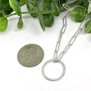 Simple Paperclip Sterling Silver Charm Holder Chain