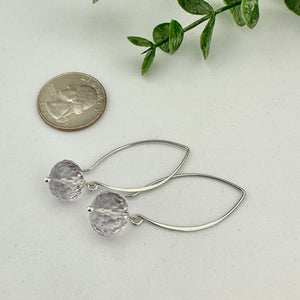 Light Faceted Amethyst Sterling Silver Earrings
