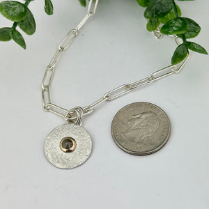 14k Gold Sterling Silver Diamond Necklace