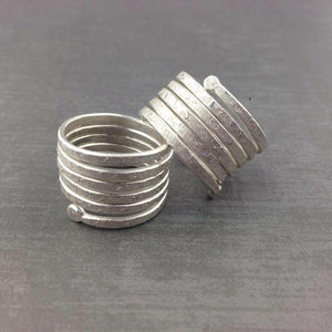 Twisted Ring - Satin White Silver Finish
