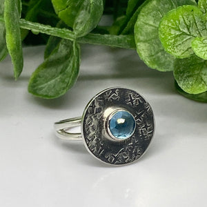 Relic Blue Topaz Sterling Silver Ring