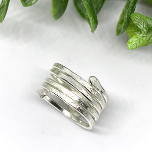 Twisted Ring - Satin White Silver Finish