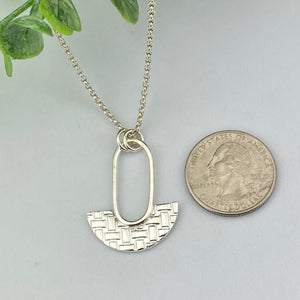 Bicentennial Arch Drop Pendant Necklace Sterling Silver